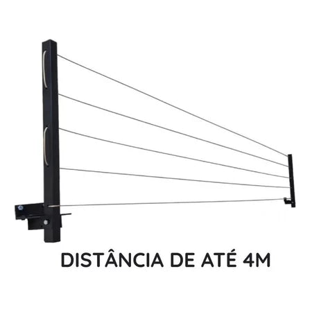 Varal de Parede Retrátil Reforçado Suporta até 60kg